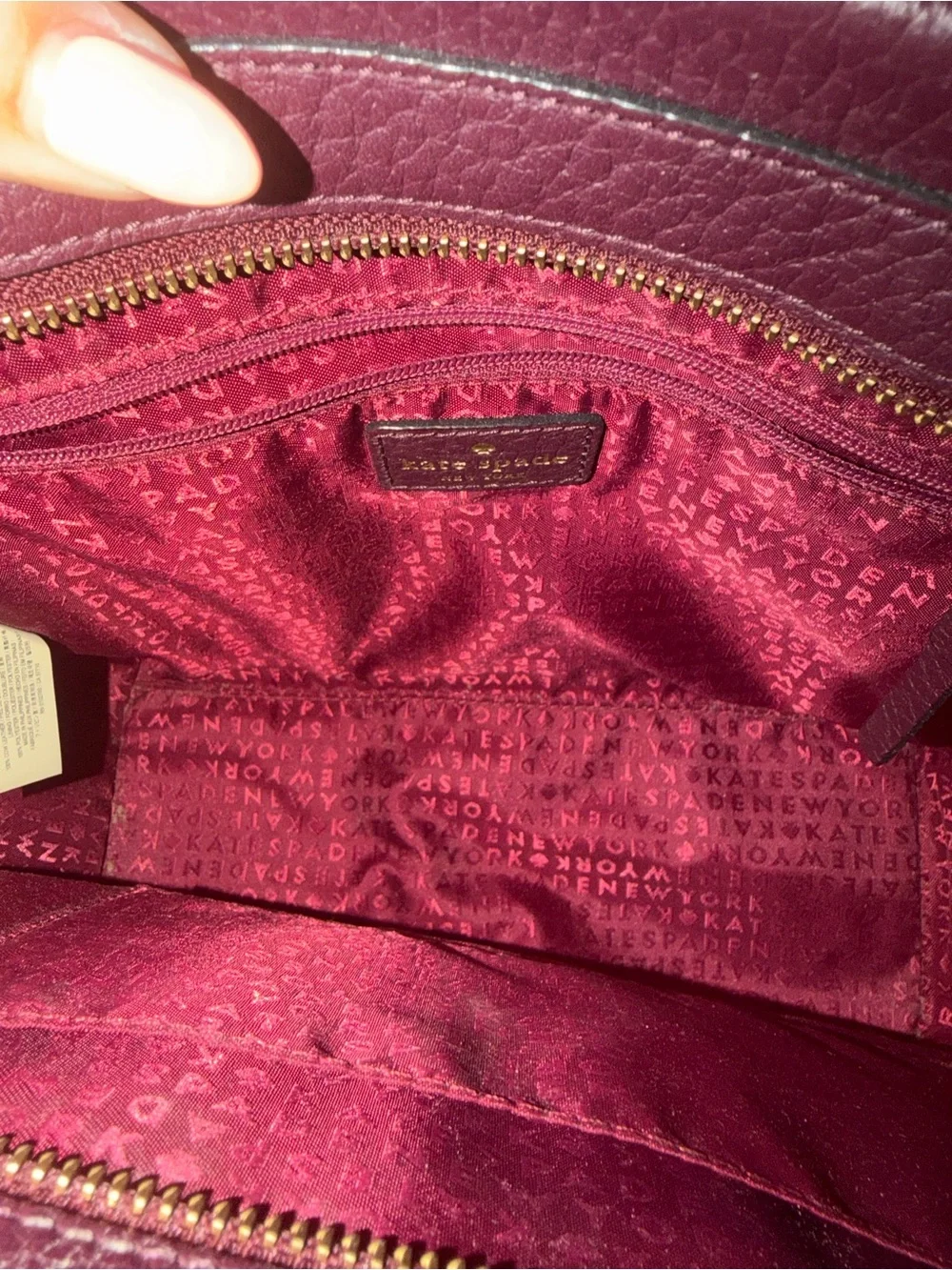 Kate Spade New York Bay Street Camryn Pebbled Leather Bag in Mulled Wine - Picture 4 of 4